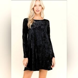 *Sale*Criss Cross Open Back Plush Crushed Velvet Dress